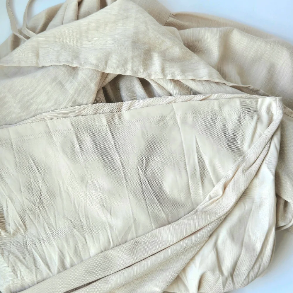 Blu Pepper-Boho Smocked Tiered Maxi Sundress, Champagne, Lined Adjustable Straps - Picture 7 of 10